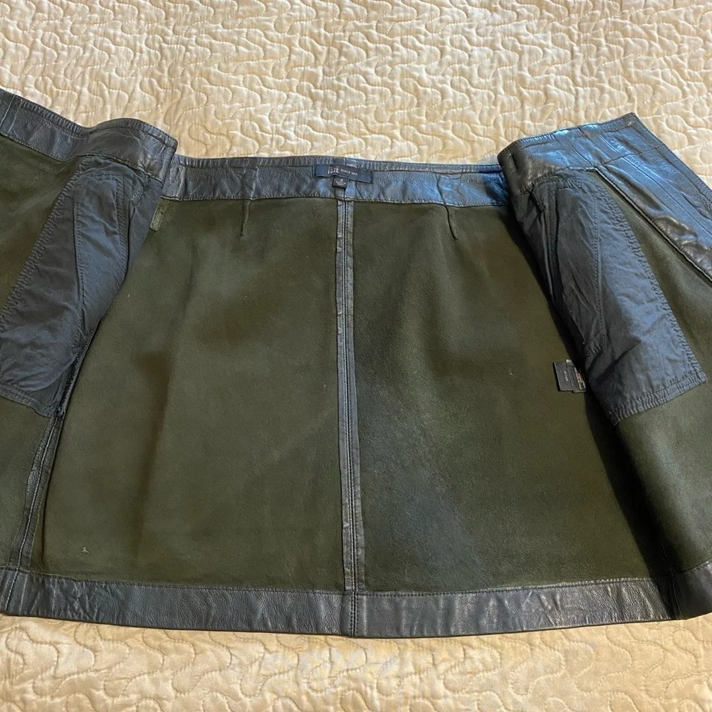 “FRYE” Diya Leather Moto Mini Skirt - Picture 11 of 16